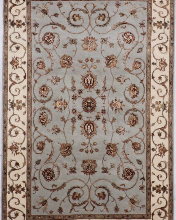 Babyblue Hand-CraftedJaipur 4'0 X6'4 Rug: RugsByIndia