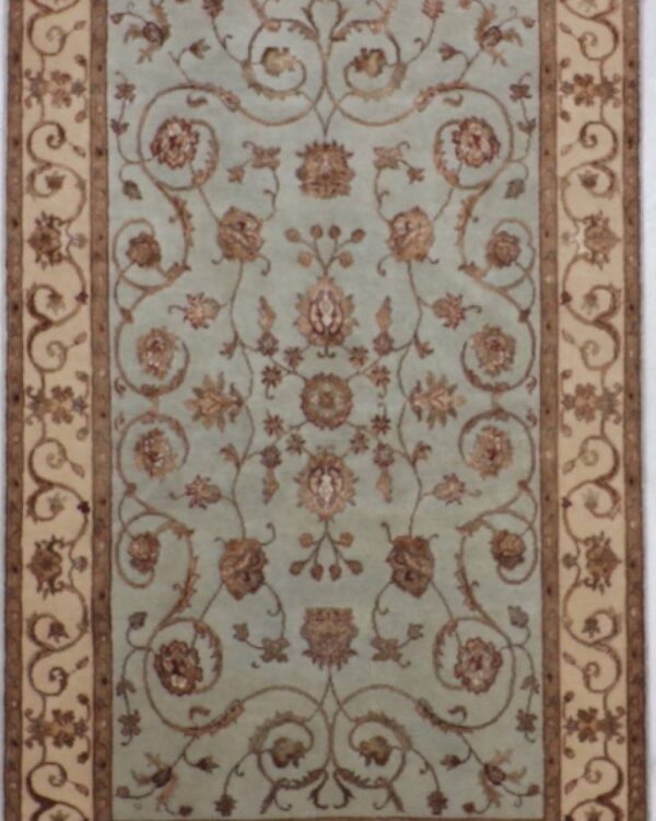 Light Blue 4'0 X6'5 Jaipur Hand Made Rug by RugsByIndia