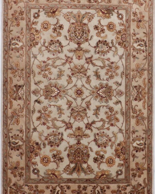 Hand Crafted 4'0 X6'0 Ivory Color Jaipur Rug