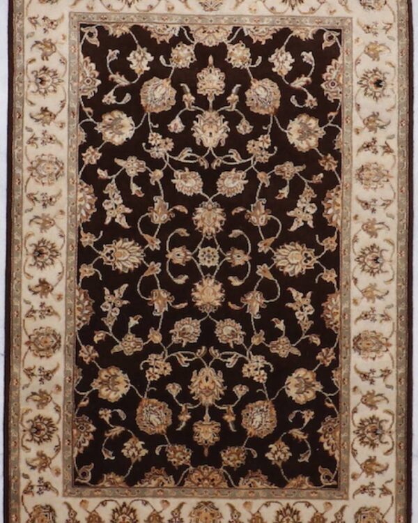 4'0 X6'2 Hand Crafted Brown Jaipur Rug by RugsByIndia