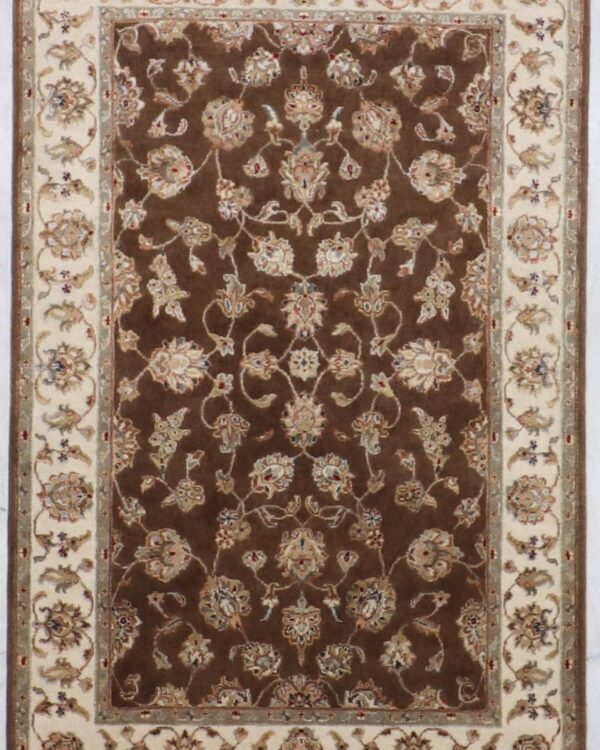 3'11 X6'2 Light Brown Hand Crafted Jaipur Rug