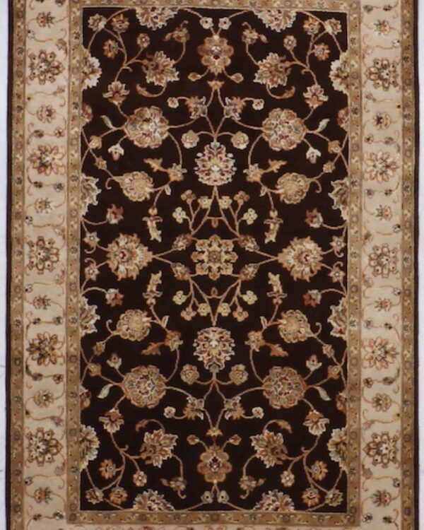 Hand Crafted 4'0 X6'4 Brown Jaipur Rug
