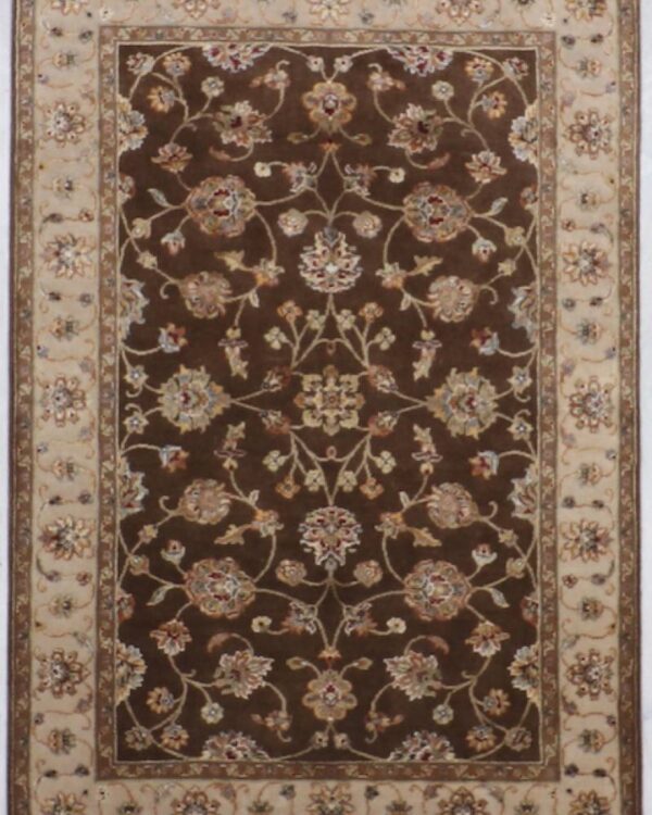 4'1 X6'0 Brown Hand Crafted Jaipur Rug