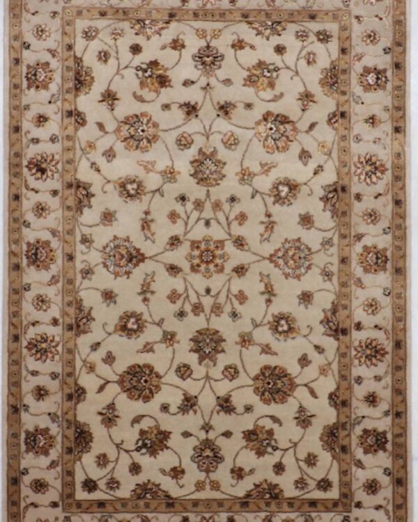 3'11 X6'2 Ivory Hand Crafted Jaipur Rug