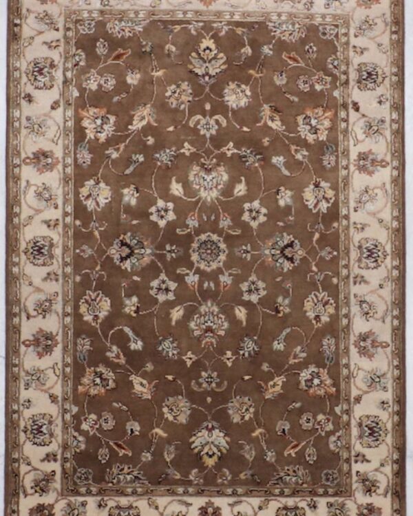4'0 X6'1 Light Brown Hand Crafted Jaipur Rug