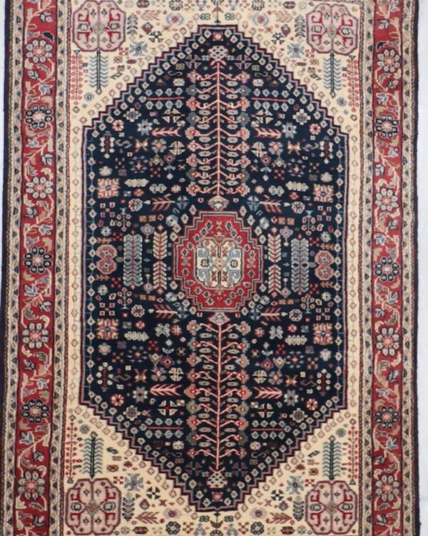 Blue Hand Knotted 4'0 X 6'3 Area Jaipur Rug