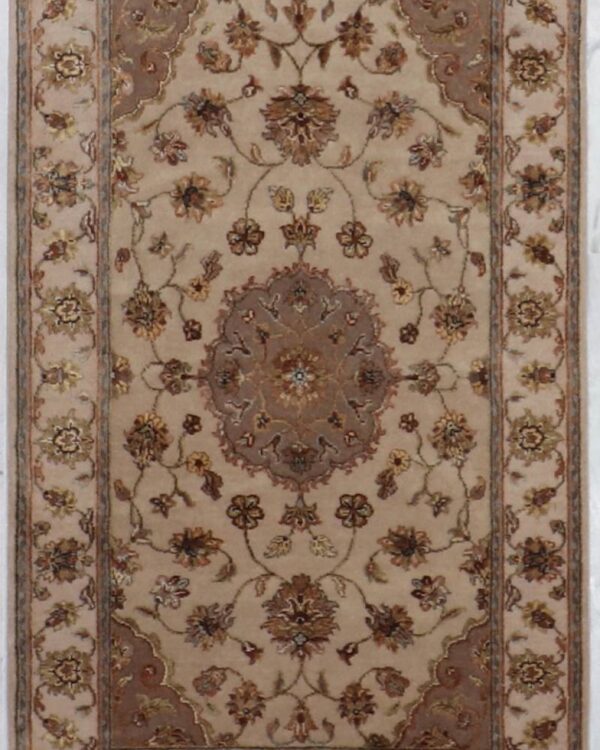 Beige Hand Knotted 3'0 X5'1 Area Jaipur Rug