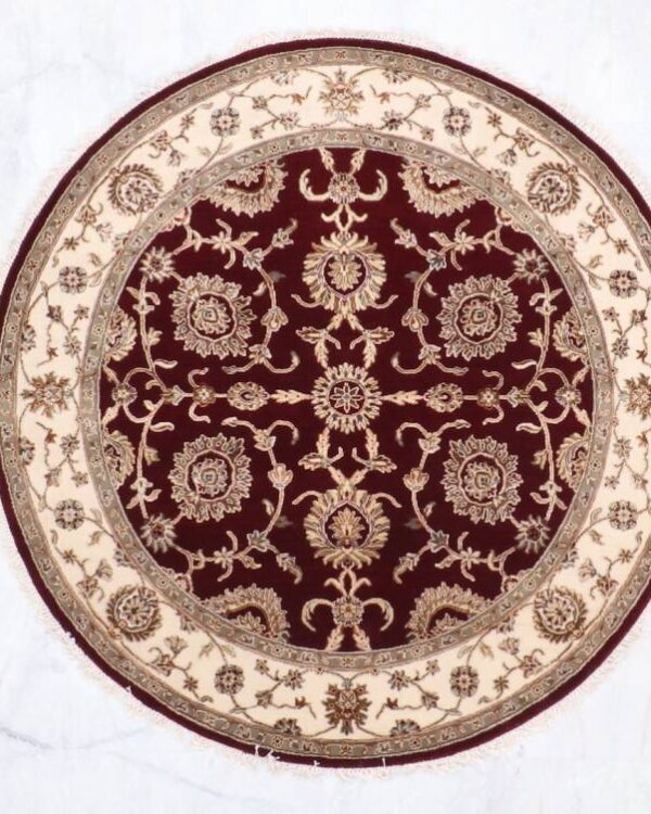 Jaipur Red Hand-Crafted 6'1 X 6'2 Area Round Rug