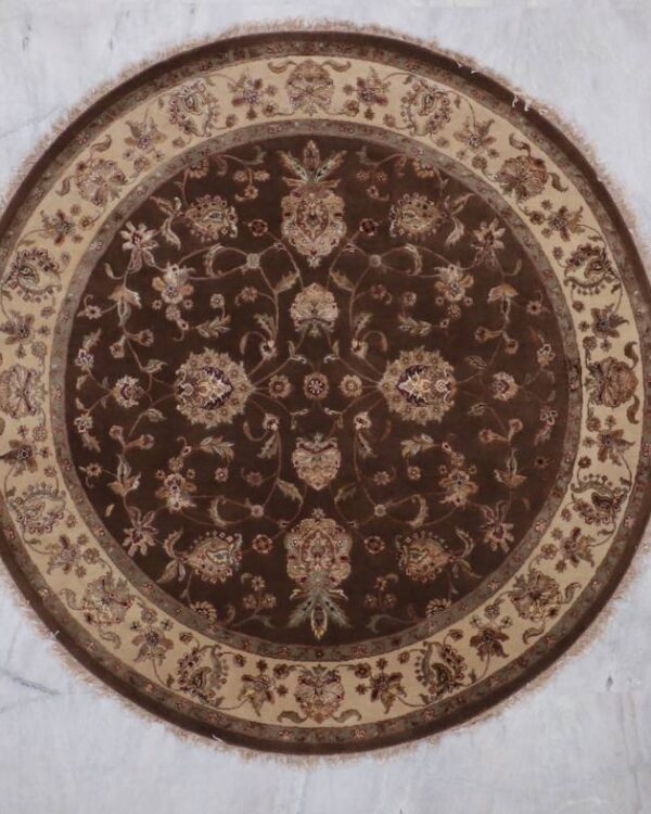 Round Hand-Made Jaipur Rug by RugsByIndia