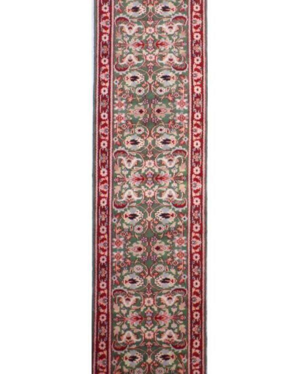 Jaipur Green Hand-Knotted 2'6 X 10'0 Area Rug