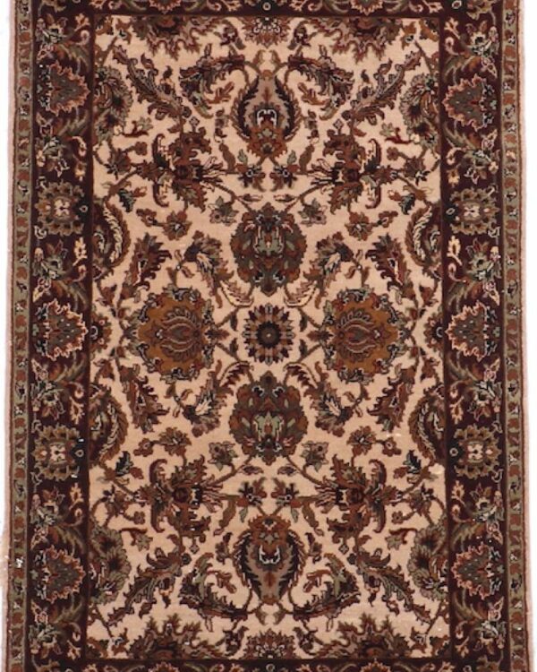 Hand Knotted Cream Rectangle Rug Jaipur