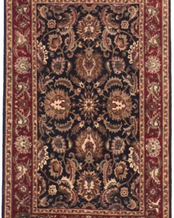 Black Hand Crafted 4'0 X 6'4 Area Rug